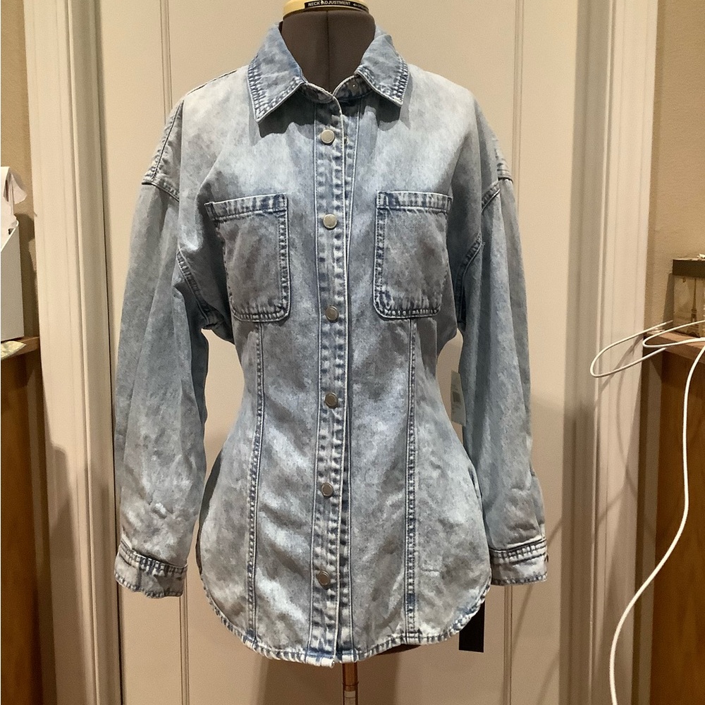 Nwt Blank NYC snap front denim top